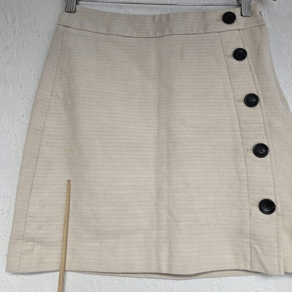 Ann Taylor Light Brown Tweed Skirt 2 Clueless Preppy Legally Blonde Elle Woods - Picture 5 of 8